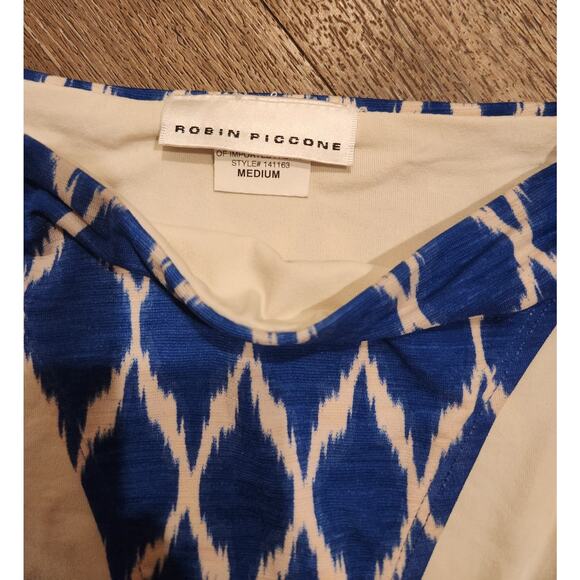 Robin Piccone Medium Aubrey Loop Tie Side Hipster Bikini Bottom Ikat Swim Suit - Picture 3 of 4